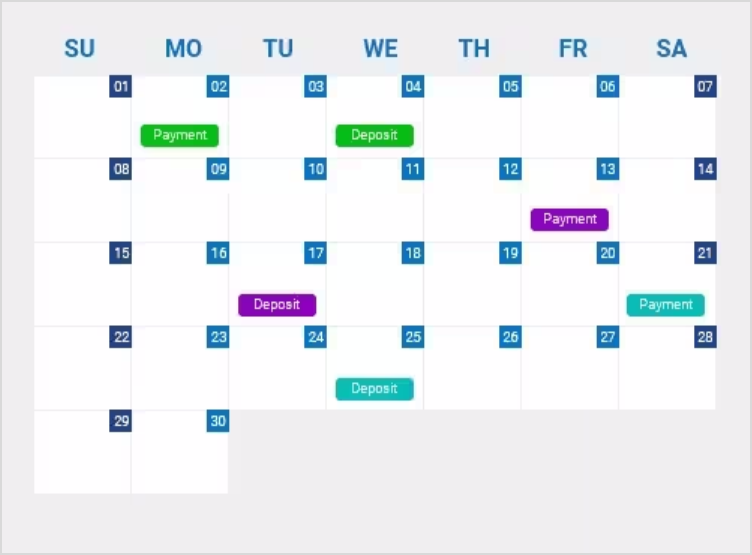 Image showing the merchant processing payout schedule for United States merchants.
