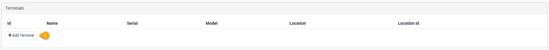 Image showing where to add a terminal from the payment portal.