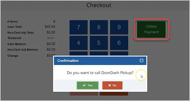 Image showing the Checkout Confirmation window of the Bottle POS online order process.