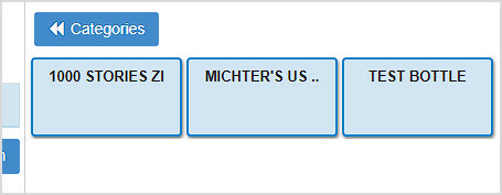 Image showing item Shortcut buttons automated from a Category in the Bottle POS Register app.