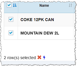 Image showing bulk selection action items in the Order Items window of the Bottle POS.
