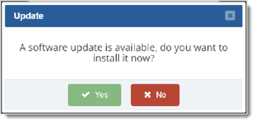 Image showing update availability in windows for the app update.