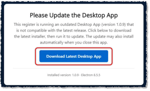 Image showing the Download Latest Desktop App button for the Bottle POS app.