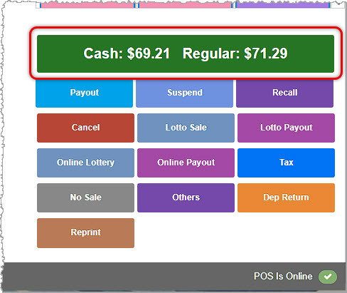 Image showing the checkout button of the BottlePOS Register.