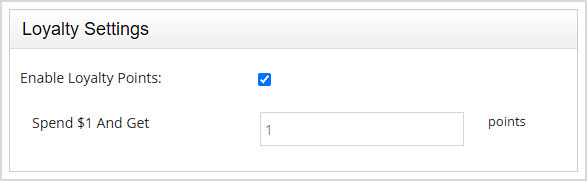 Image showing the Loyalty Settings section of the General Settings page of the Bottle POS Admin.