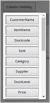 Image showing the column visibility setting of the Sales Report of the Bottle POS Admin.