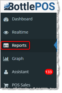 Image showing the Reports menu of the  system's Admin.