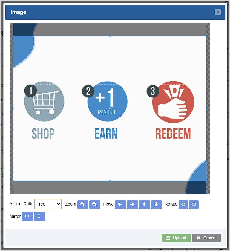 Image showing the image editor from the POS Settings page of the Bottle POS Admin.