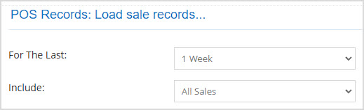 Image showing the Load Sale Records section of the POS Settings page of the Bottle POS Admin.