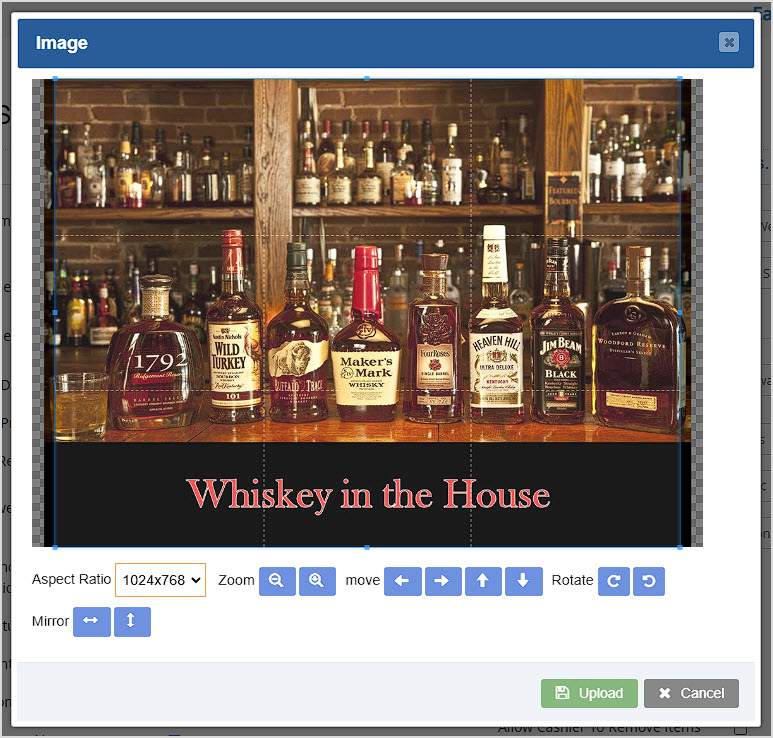 Image showing the image editor of the POS Settings page of the Bottle POS Admin.