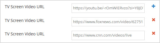 Image showing the TV Screen Video URL area of the POS Settings page of the Bottle POS Admin.