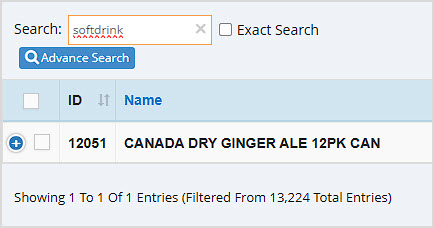 Image showing the Items page of the Bottle POS Admin with a Tag search highlighted.