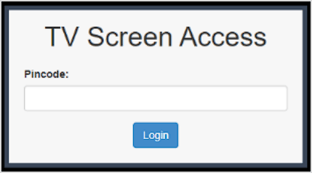 Image of the TV screen Pincode prompt when logging into the Bottle POS on a smart TV.