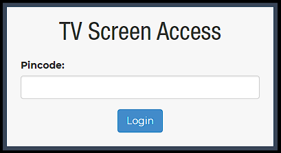 Image of the smart TV login Pincode prompt for Bottle POS.