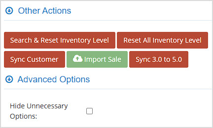 Image showing the Feed Server area of the Utilities page Bottle POS Admin.