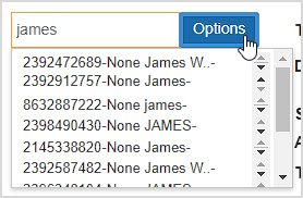 Image showing the Customer Search area of the BottlePOS Register with a name in the search field and a list of possible matching customers.