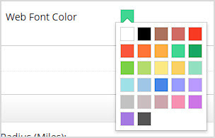 Image showing the Web Font Color option of the Webstore Settings page of the Bottle POS Admin.