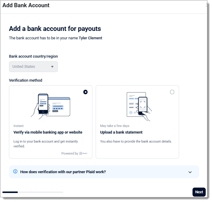 Image showing bank account verification methods.